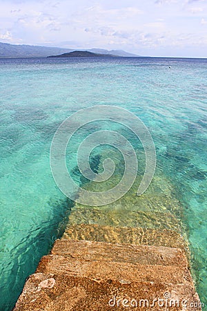 water into step royalty stairs philippines ocean