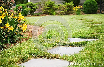 Stepping Stones in Front Yard