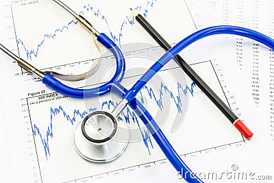 Stethoscope with financial graph