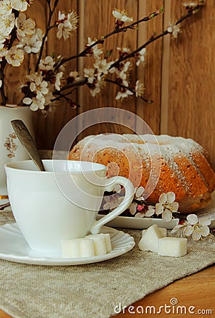 Still life with coffee and cake