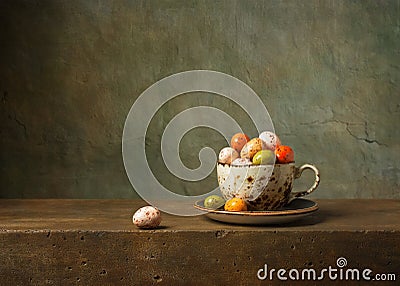 Still life with easter eggs