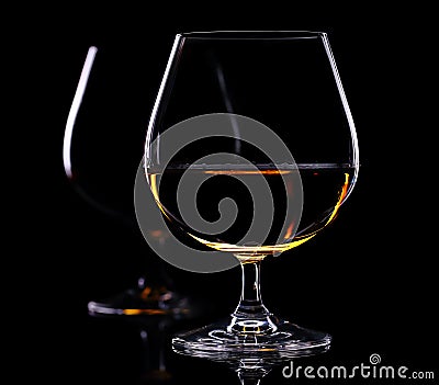 Still life with two glass of brandy