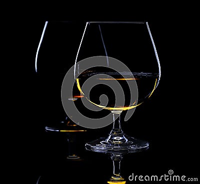 Still life with two glass of brandy