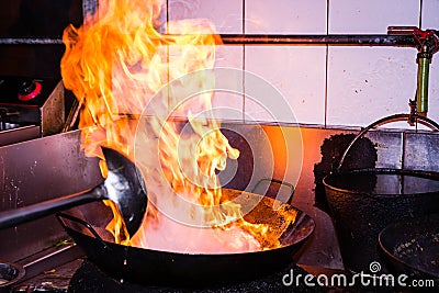 Stir fire cooking