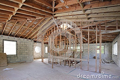 Stock image home interior under construction