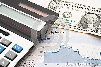 Stock market chart, down, losses