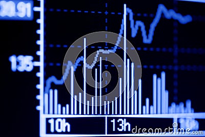 Stock Photos: Stock market graphs on the computer monitor