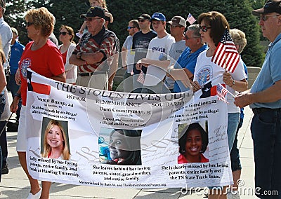 Stolen Lives Banner at Rally to Secure Our Borders