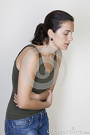 Stomach ache woman