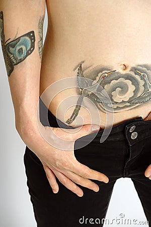 Stomach tattoo