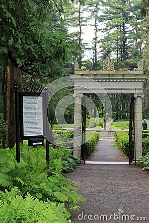 Stone columns at entryway to Yaddo Gardens, Saratoga Springs,New York,2014