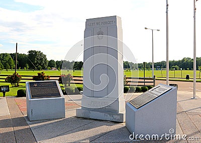 Stone Memorial Pillars at A Veteran s Park in Memphis Tennessee