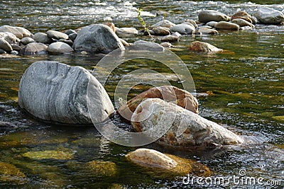 Stones at the river water