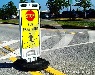 Pedestrian Crossing Stop Sign