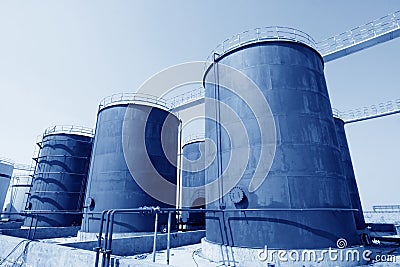 Storage tanks in a chemical plant