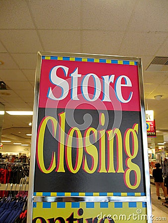 Store Closing sign inside Downtown Honolulu Macy