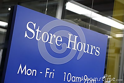 Store hours sign