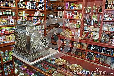 Store interior wirh vintage cash register