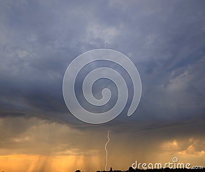 Lightning Bolts At Sunset