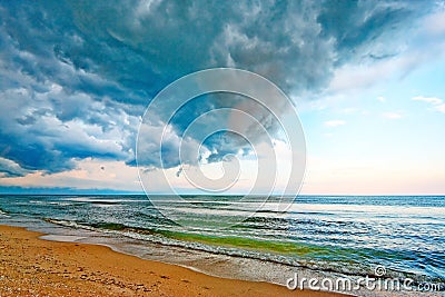 Stormy weather at beach