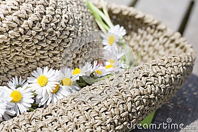 Straw hat with flowers