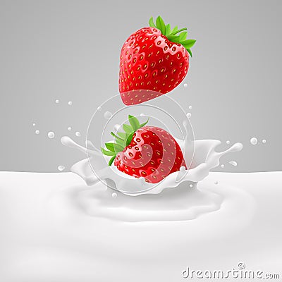 Strawberries with milk