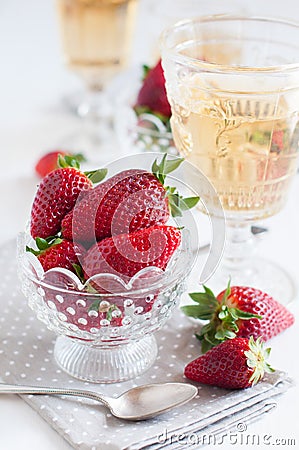 Strawberries and wine