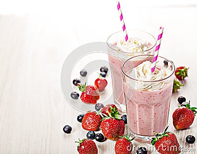 Strawberry fresh milkshake summer drink