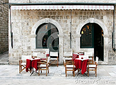 Street cafe in old town