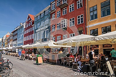 Street Cafes at Nyhavn in Copenhagen