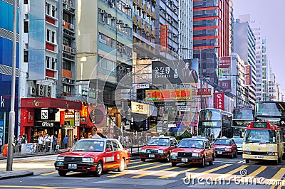 Street cross traffic in Hongkong