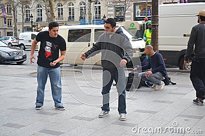 Street dancers in Paris