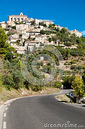 Street leading to Gordes village in France