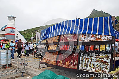 Street market of African crafts,Cape Town, South Africa.