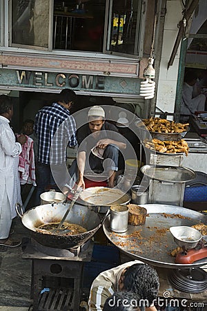Street Market Scene in New Delhi, Travel to India