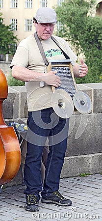 Street musician of a dixielandband