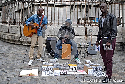 Street musicians.