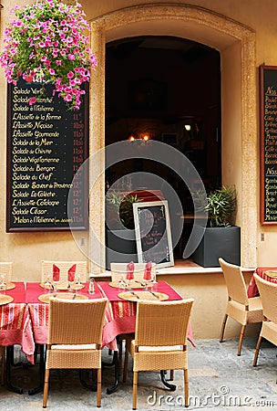 Street restaurant in French Provence
