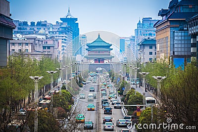 The street scene of ancient city in xian