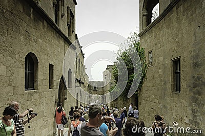 Street scene in citadel of Rhodes, Greece