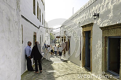 Street scene in Skala, Greece