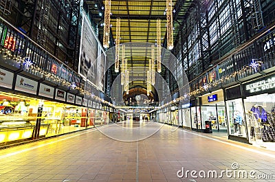 Shopping street at Hamburg train station