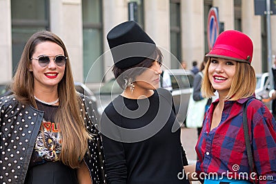 Street Style during Milan Fashion Week for Spring/Summer 2014