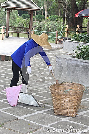 A street sweeper is cleaning the streets, China