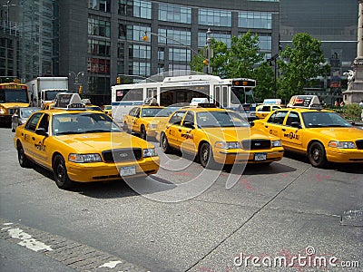 Street Taxi Traffic New York City USA