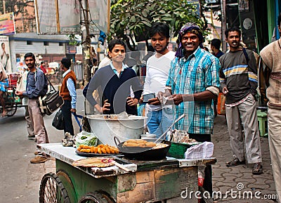 Street trader sells fast food