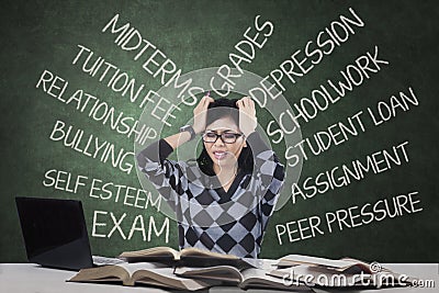 Stressful student having many problems