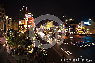 Strip in Las Vegas by night