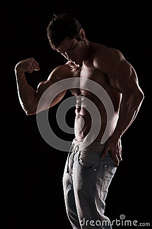 Strong Athletic Man Fitness Model Torso showing muscles