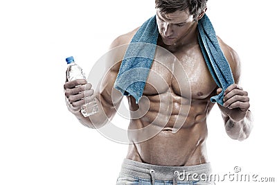 Strong Athletic Man Fitness Model Torso showing six pack abs.